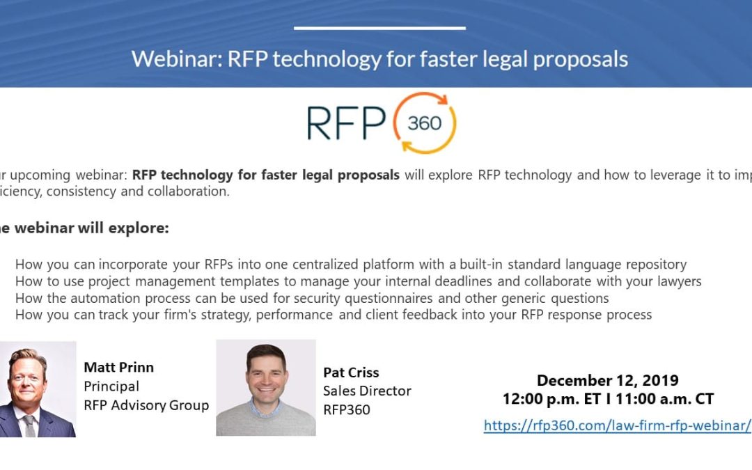 Webinar Recording: RFP technology for faster legal proposals